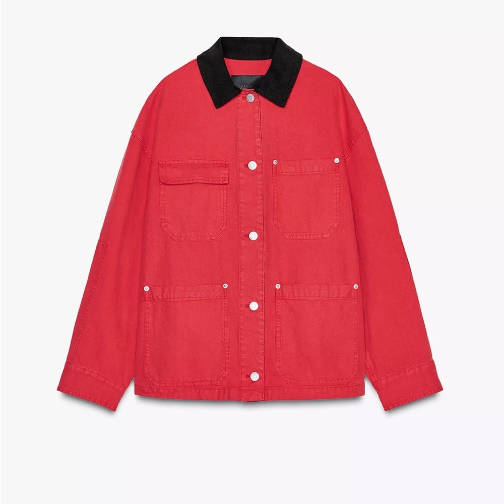 Vital Zara Red barn Jacket with Black Collar never worn XS - Picture 2 of 8